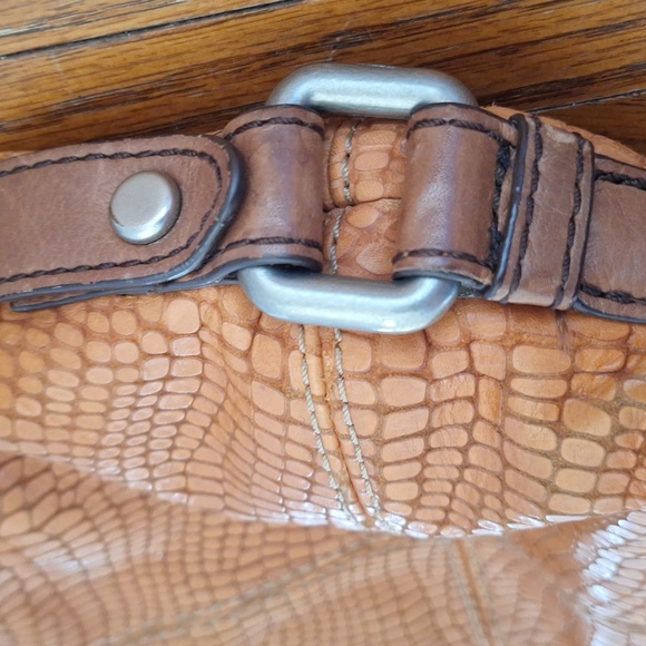 Fossil Tan and Brown Faux Leather Snake Pattern Bag - Picture 9 of 14